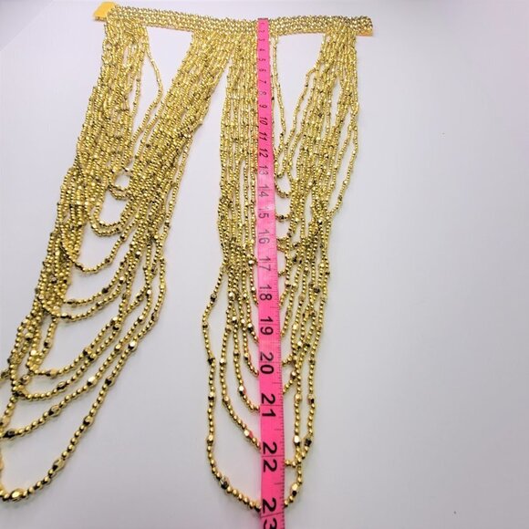 STATEMENT Gold Multilayered Necklace Halloween Bellydance Pride Parades - Picture 10 of 12